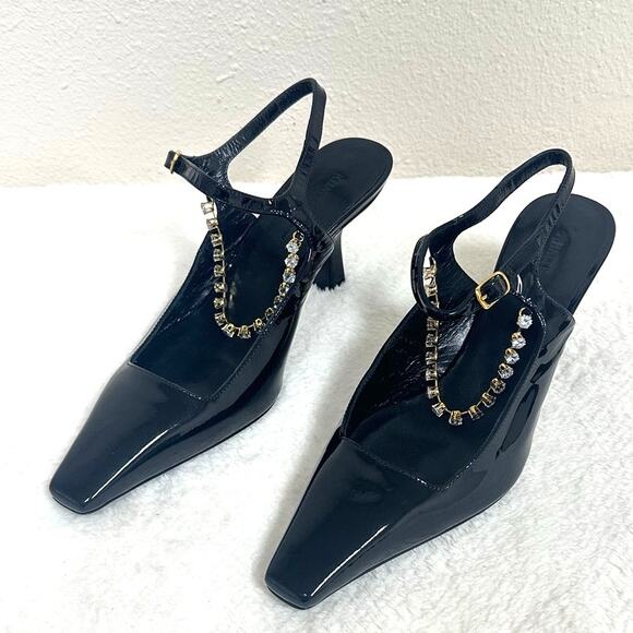 KHAITE Sidney Crystal Chain Pump- 24-karat gold-plated crystal chain - Picture 4 of 7